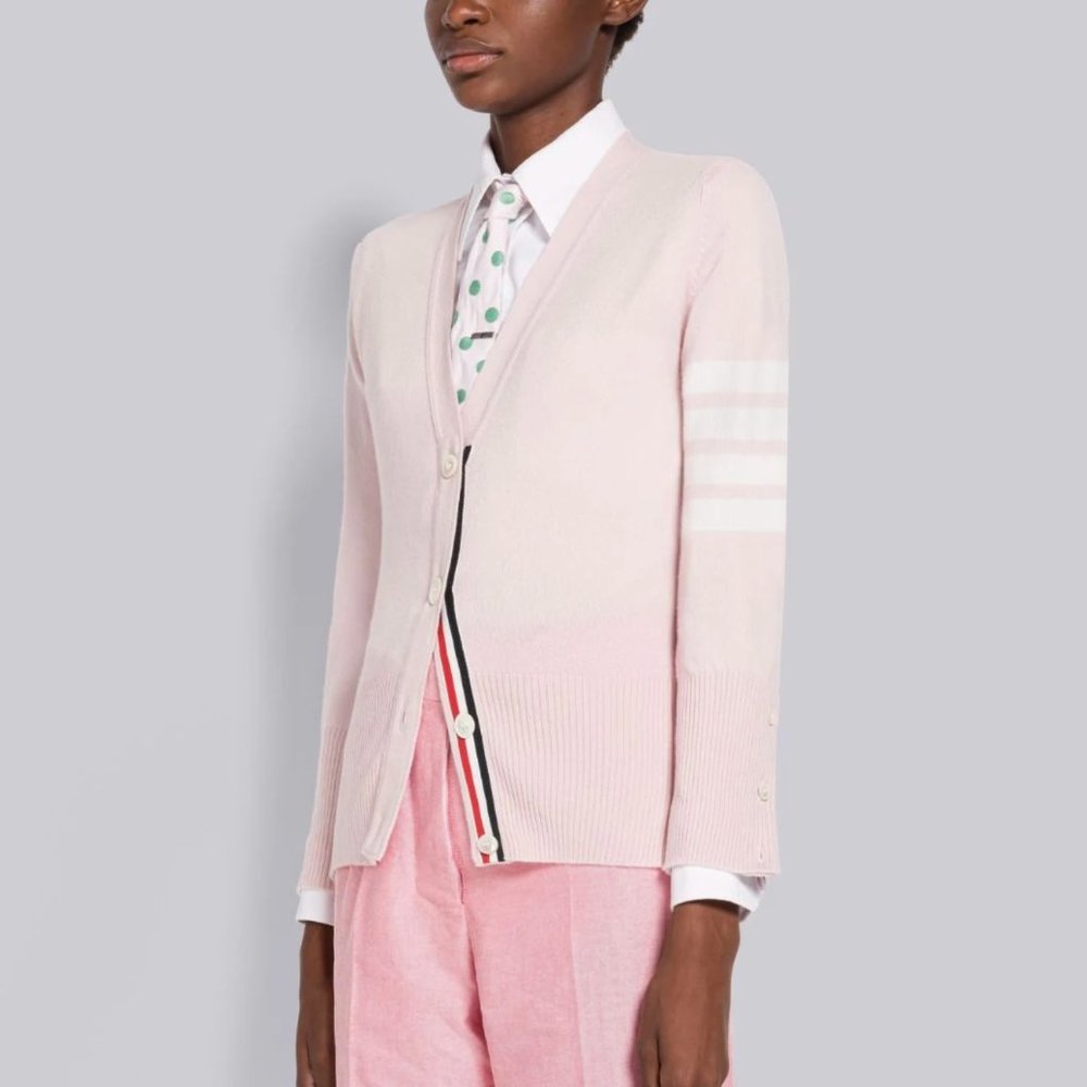 Thom Browne Pink Cashmere Cardigan, size 42 (fits like a fitted size Small).